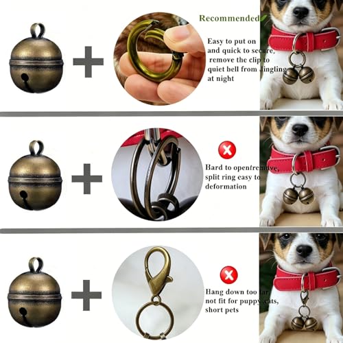 Chyobo Dog Bells for Pet Tracking, 4 Extra Loud Dog & Cat Bells for Collar