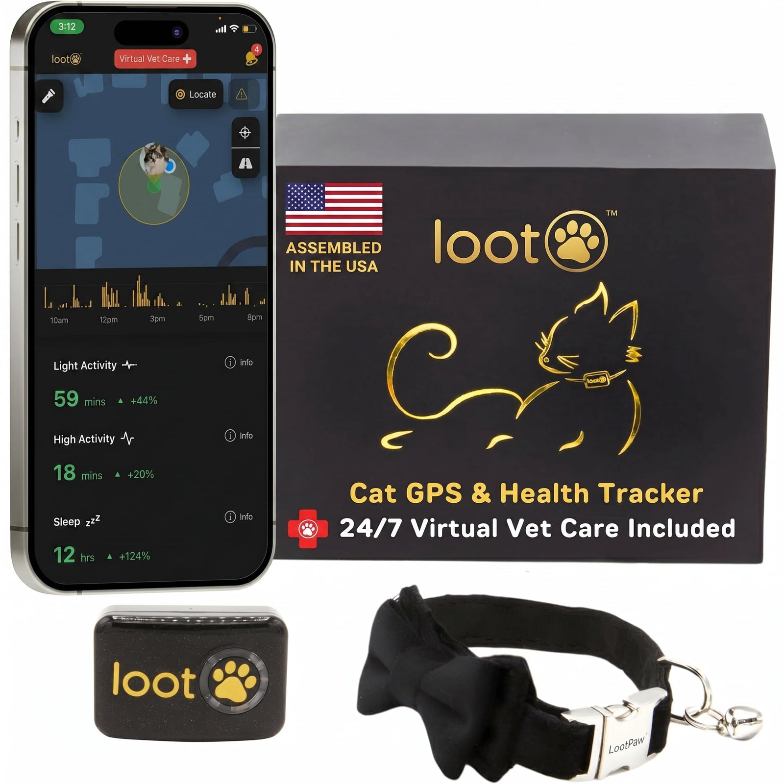 Smart GPS Cat Tracker Collar