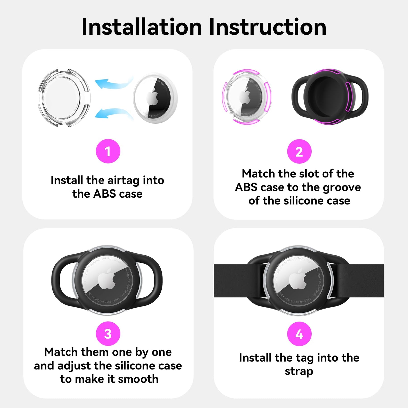Waterproof AirTag Collar Holder
