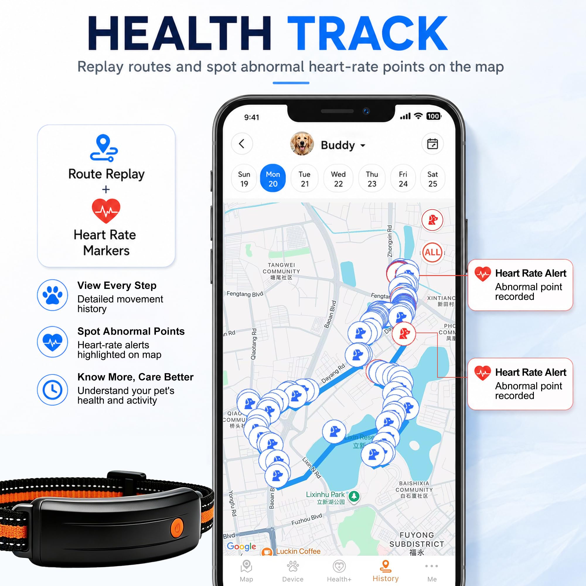 Smart GPS Pet Tracker Collar