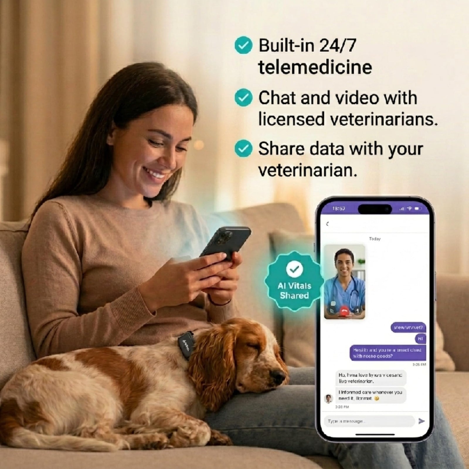 AI Smart Dog Health Collar